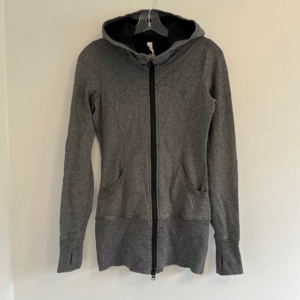 LULULEMON Scuba Full Zip Hoodie Heathered Gray Size 4 - Picture 3 of 10